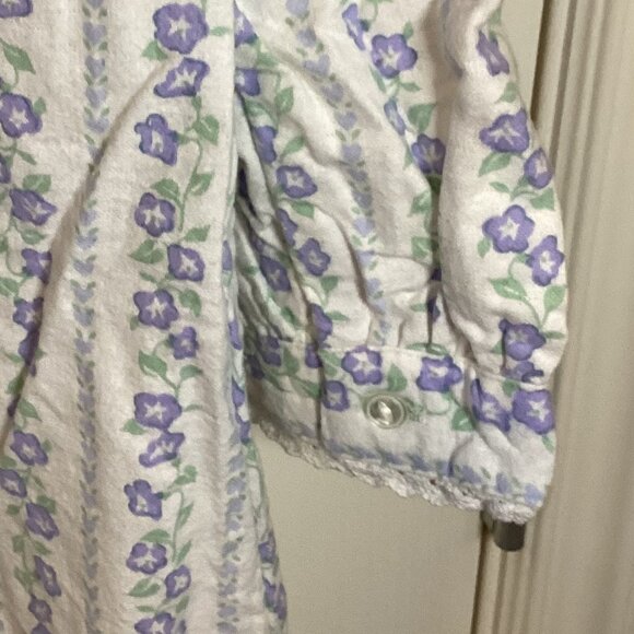 Fairset Women's Vintage Flannel Cotton Floral Long Nightie Nightgown Size L - Picture 8 of 9